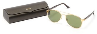 Cartier C De Metal & Acetate Sunglasses - Gold