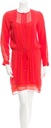 Diane von Furstenberg Pleated Long Sleeve Dress