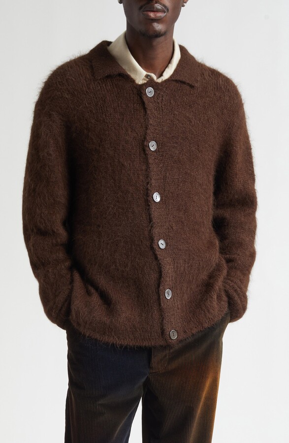 The Elder Statesman Thistle Alpaca Blend Cardigan