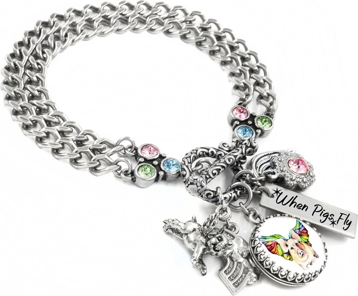Etsy When Pigs Fly Bracelet Pig Lover Gift Rainbow Jewelry