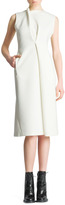 Thumbnail for your product : Jil Sander Sleeveless Asymmetric Drape Scuba Dress, Ivory