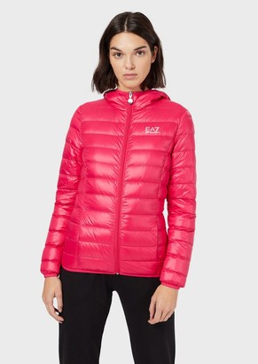 Ea7 Quilted Down Jacket With Hood