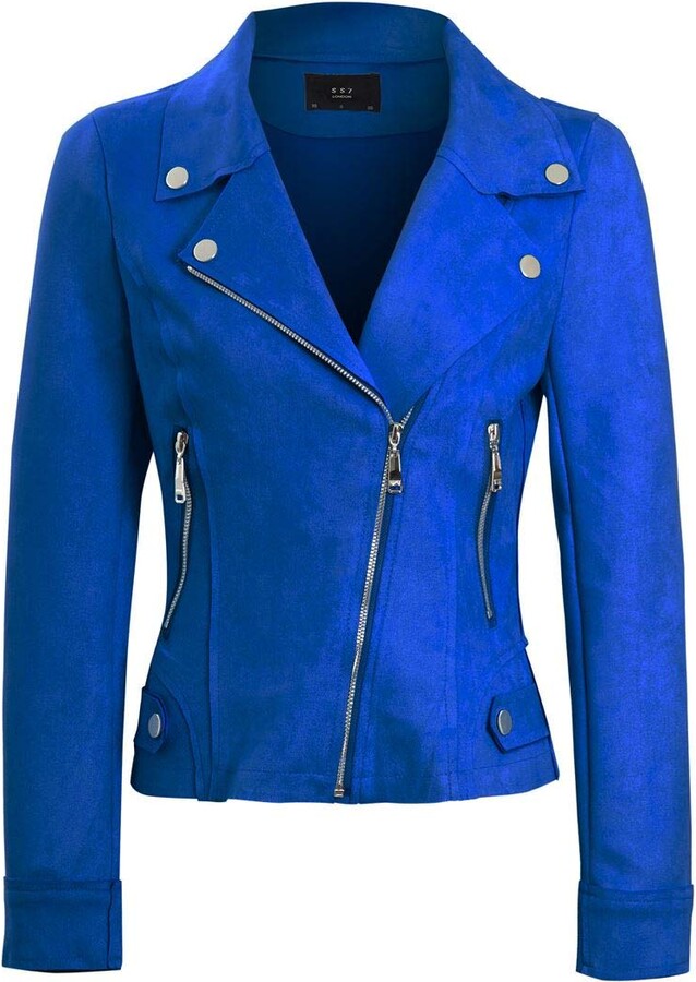 cobalt blue suede jacket