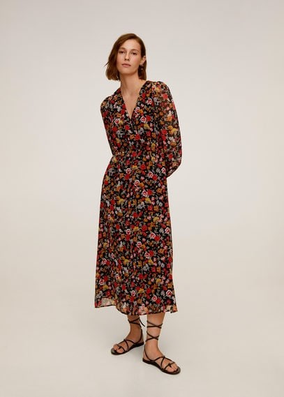 mango embossed flower gown