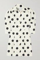 Thumbnail for your product : Halpern Shape Shifter Polka-dot Cotton-poplin Mini Shirt Dress - White