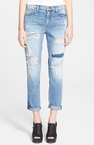 Thumbnail for your product : Current/Elliott 'The Fling' Destroyed Rolled Jeans