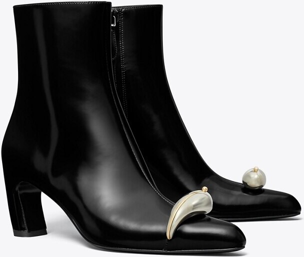 Pierced Heeled Ankle Boot