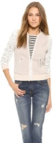Thumbnail for your product : Rebecca Taylor Textured Bomber with Lace Sleeves
