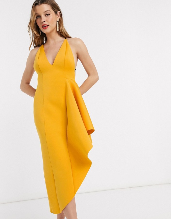 mustard evening gown