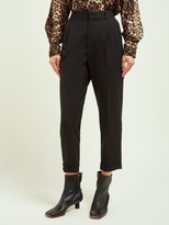 Thumbnail for your product : Nili Lotan Montana Pleated Twill Trousers - Black