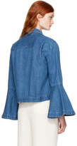 Thumbnail for your product : Edit Blue Denim Flute Sleeve Jacket
