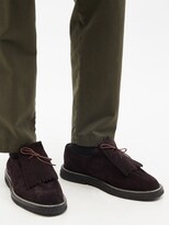 Thumbnail for your product : Jacques Solovière - Ray Tasselled Suede Derby Shoes - Dark Brown