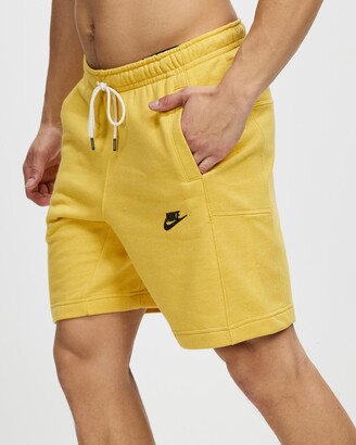 Nike Men's Yellow Shorts - Sportswear Fleece Shorts - Size M at The Iconic