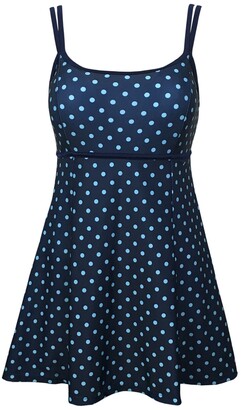 DANIFY Plus Size Swimsuits for Women One Piece Swim Dress Polka Dot ...