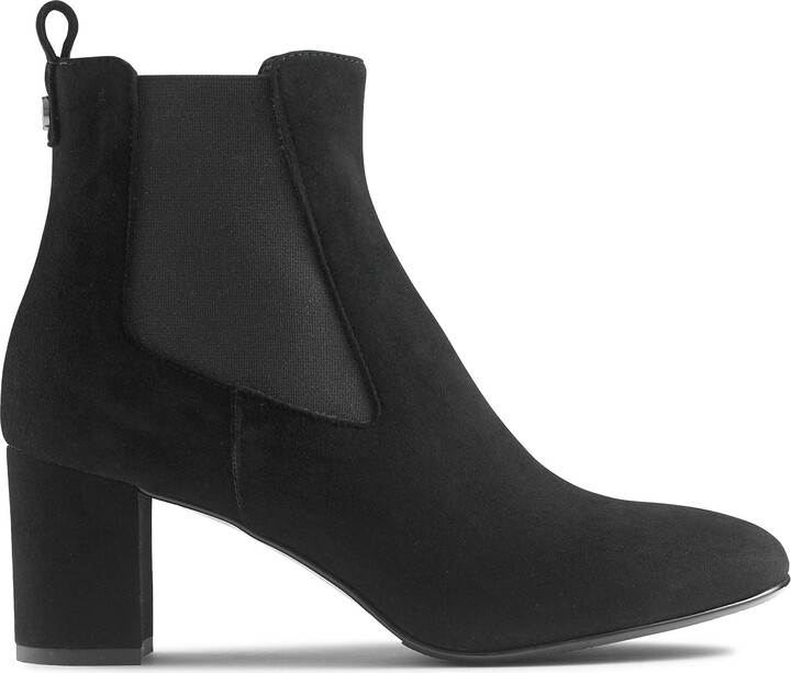 Russell & Bromley Women's Black Suede Beetle Block Heel Chelsea Boots