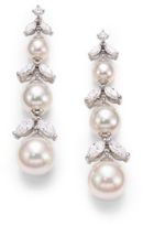 Thumbnail for your product : Majorica 6MM-9MM White Pearl & Sterling Silver Ruffle Marquis Drop Earrings