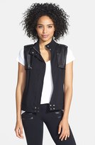 Thumbnail for your product : So Low Solow Faux Leather Trim Fleece Vest (Online Only)