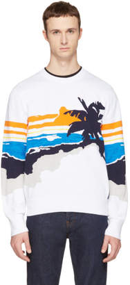 Rag & Bone White Brody Graphic Sweater