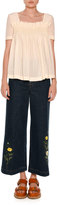 Thumbnail for your product : Stella McCartney Nashville Studded Floral Culotte Jeans, Multicolor