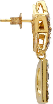 Dolce & Gabbana Gold Logo Crystal Earrings