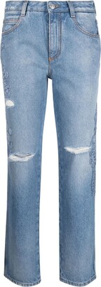 Ermanno Scervino Floral Lace Straight-Leg Jeans