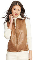 Thumbnail for your product : Lauren Ralph Lauren Faux-Shearling-Collar Faux-Leather Vest