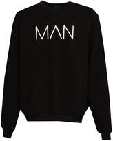 Thumbnail for your product : boohoo Big And Tall MAN Embroidered Borg Sweater