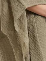 Thumbnail for your product : Su Paris - Jilaci Wide V Neck Linen Blend Dress - Womens - Khaki