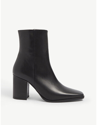 The Kooples Square-toe leather heeled ankle boots