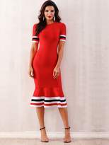 Thumbnail for your product : Shein Adyce Side Striped Fishtail Hem Bandage Dress