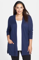 Thumbnail for your product : Sejour 'Fine Dine' Side Zip Merino Wool Cardigan (Plus Size)