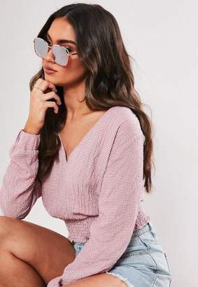 Missguided Gold Rectangle Metal Frame Sunglasses