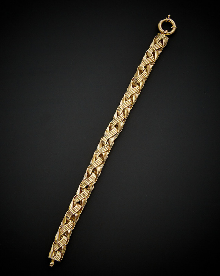 Italian Gold 14K 4-Row Braided Link Bracelet - ShopStyle