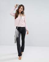 Thumbnail for your product : Glamorous Cold Shoulder Long Sleeve Top With Button Front