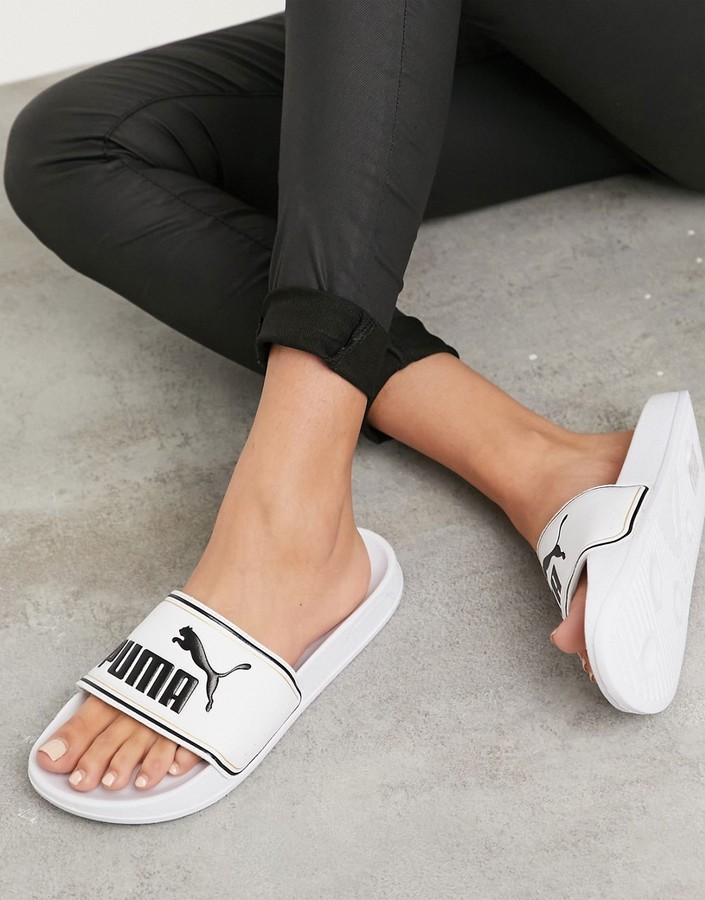 Puma Leadcat Sliders In White - ShopStyle Sandals