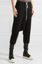 Thumbnail for your product : Rick Owens Cropped Wool Track Pants - Black