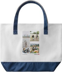 Shutterfly Large Personalized Tote Bags: Modern Love Collage | 22x17.5 | Navy/White |