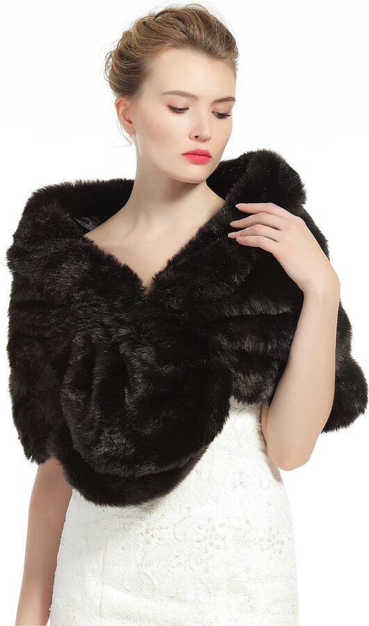 High Heels For Women BEAUTELICATE Faux Fur Shawl Wrap Stole Shrug