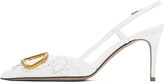 Thumbnail for your product : Valentino Garavani White VLogo Signature Slingback Heels