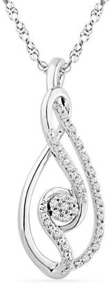 D-GOLD Sterling Silver Round Diamond Twisted Fashion Pendant (1/10 Cttw)