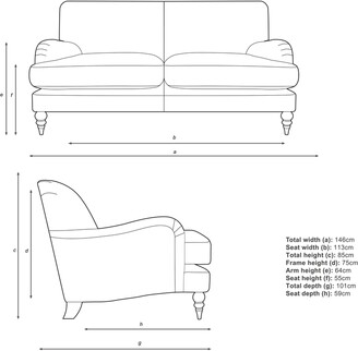 John Lewis & Partners Harrogate High Back Small 2 Seater Sofa