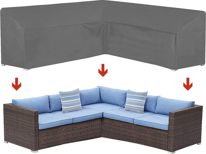 Patio Furniture Set Covers Outdoor Furniture Sectional Sofa Set Covers Patio Conversation Set Cover Outdoor Table and Chair Set Covers Water Resistant Large 126 L x 63 W 
