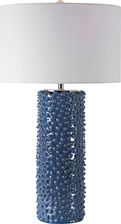 Uttermost Ciji Column 29 1/2" Deep Indigo Blue Ceramic Table Lamp