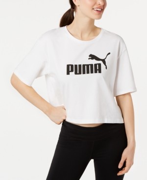 Puma Cotton Cropped Logo T-Shirt