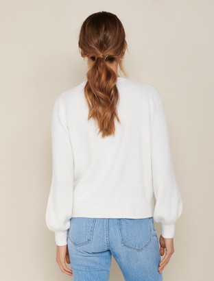Ever New Elissa Blouson-Sleeve Wool Sweater
