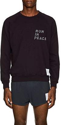 Satisfy Men's "Run In Peace" Distressed Cotton Sweatshirt - Dk. Purple