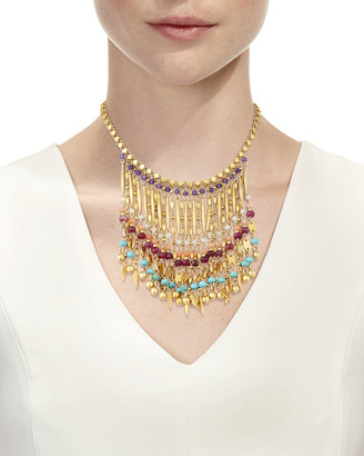 Sequin Bold Multicolor Beaded Statement Necklace