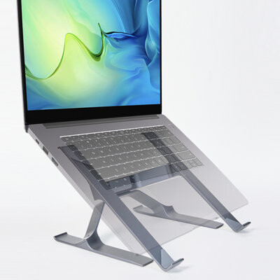 Inbox Zero Adjustable Aluminum Laptop Stand, Cooling Laptop Cart With Stable X-Frame For Home/Office Desk