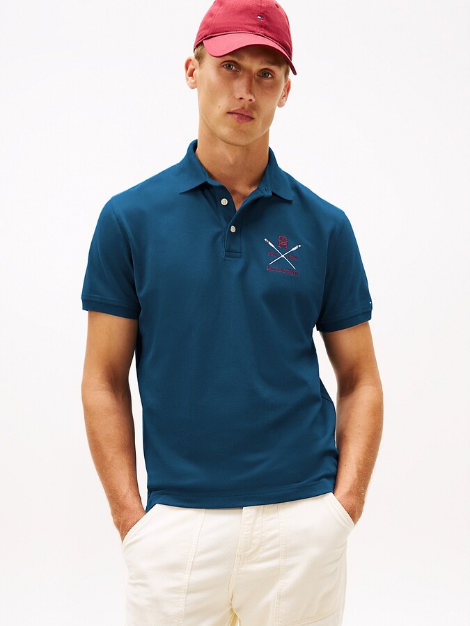 Tommy Hilfiger Men's Regular Fit Rowing Crew Logo Polo - Blue - XXXL