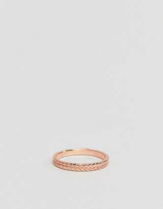 ASOS Rose Gold Plated Sterling Silver Plait Band Ring